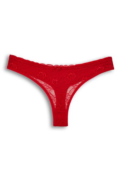 HNX 4-Piece Front Lace Back Double Layer Cotton Thong Women's Panties