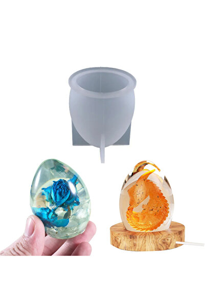 Getshopmini Epoksi Küçük Dinozor Yumurtası Gece Lambası Silikon Kalıbı