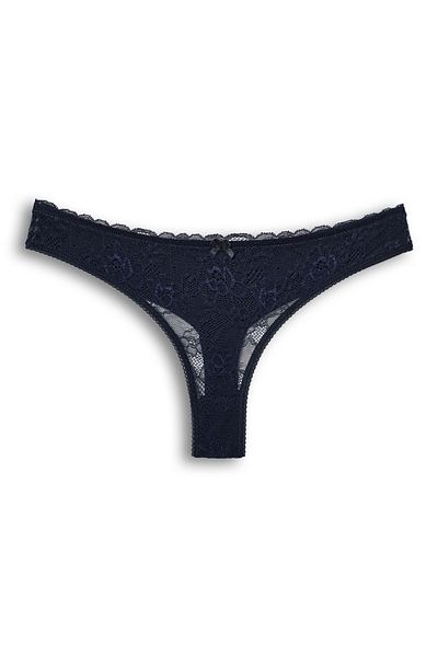 HNX 2-Piece Front Lace Back Double Layer Cotton Thong Women's Panties