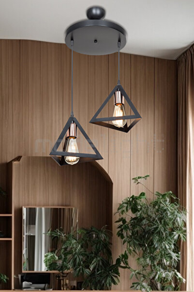 Modelight PRİZMA 2Lİ AVİZE BAKIR LALELİ SALON-OTURMA ODASI-ÇOCUK ODASI-YEMEK-...