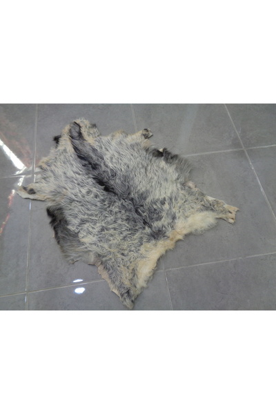 ŞAHMERDANOĞLU Gri Renkli Doğal Ankara Keçi Postu, Avcılara Duvar Süsü, Çocuk ...