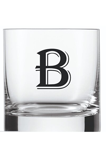 blackbonds Single Letter B Printed Whiskey and Soft Drink Glass
