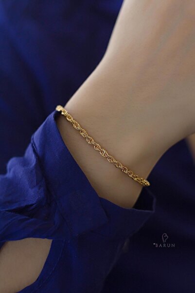 BY BARUN SİLVER Burma Burgu Bileklik Halat Model 925 Ayar Gümüş Spor Zincir B...