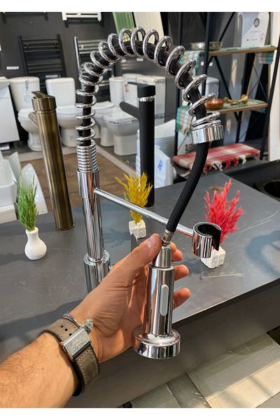 FLEKO Chrome Functional Industrial Sink Faucet Kitchen Faucet