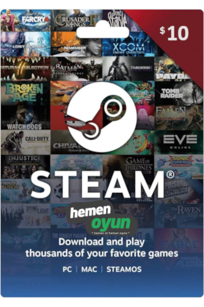 hemenoyun Steam Gift Card 10 USD Dolar Cüzdan Kodu