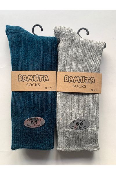 Bamuta Men's Wool Socks Seamless 2 Pack