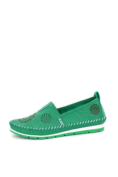 Deripabuc Genuine Leather Green Women's Leather Casual Shoes Dp16-0066