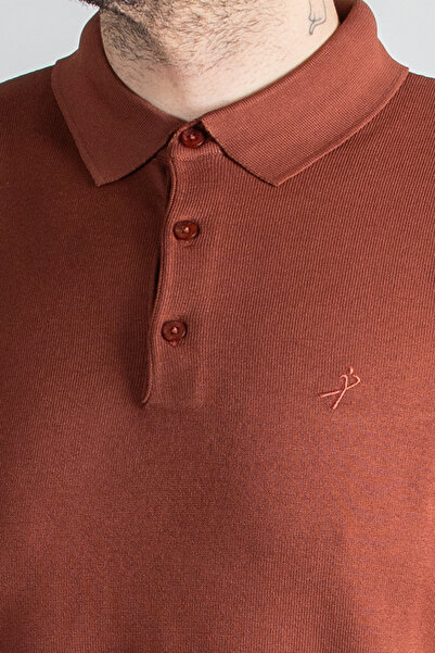 Sarar Інтерв'ю Сарар Поло-комір Район Колір черепиці Трикотажний светр