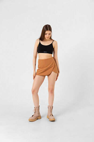 Benedetto Women's Slit Double Pocket Zippered Shorts 430