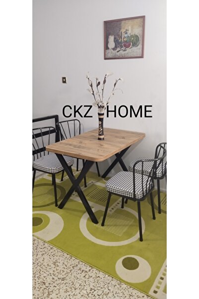 CKZ X AYAKLI MASA TAKIMI 4 DESTEKLİ AY SANDALYELİ