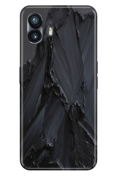 NOTHING Phone 2 Uyumlu Kılıf Şeffaf Baskılı Silikon Resimli Siyah Beton