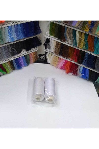 Oskar 120No Polyester Sewing Thread White 500-650Mt (2 Pcs)