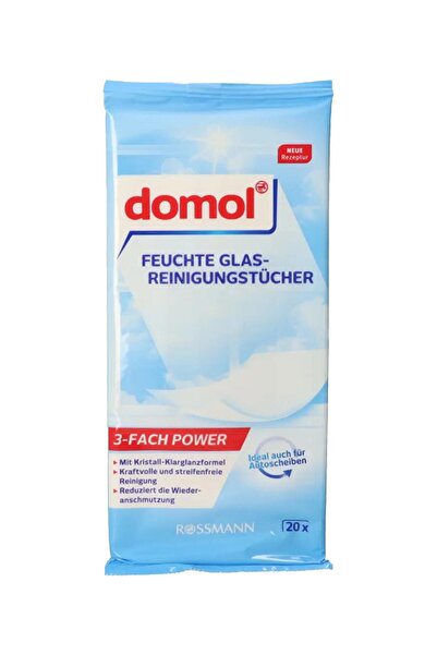 DOMOL Cam Ve Parlak Yüzeyler Için Islak Temizlik Bezi 20 Adet