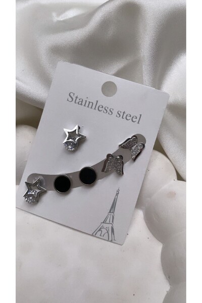 Accessories Butterfly/Star Minimal Set of 6 Steel Earrings