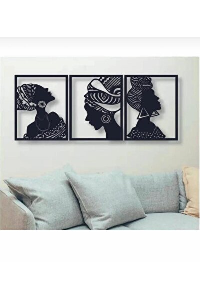 Decorative Wall Ornament -Black Girl - Laser Cut Wooden Table Black 4050