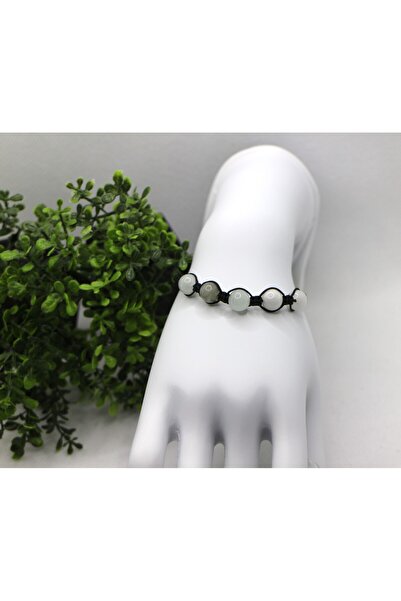 Tezcan Aksesuar سوار من الحجر الطبيعي المحبوك بحجر القمر