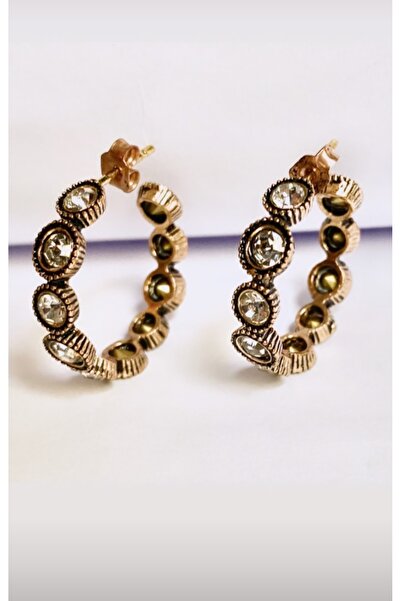 TMD AKSESUAR أقراط دائرية مرصعة بأحجار الزركون العتيقة