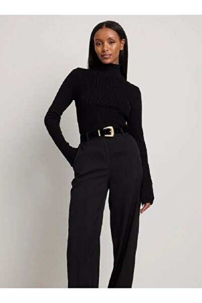 Rooted Bluză de damă pe jumătate cu gât țesut, țesătură pentru camisole cu nervuri, elastina de bumbac