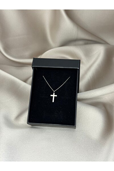 GÜR Kuyumculuk 925 Ayar Gümüş Kolye - Haç - Minimal - Klasik Model