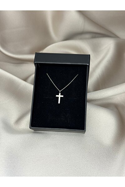 GÜR Kuyumculuk 925 Ayar Gümüş Kolye - Haç - Minimal - Klasik Model