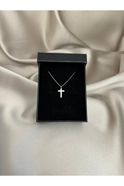 GÜR Kuyumculuk 925 Ayar Gümüş Kolye - Haç - Minimal - Klasik Model