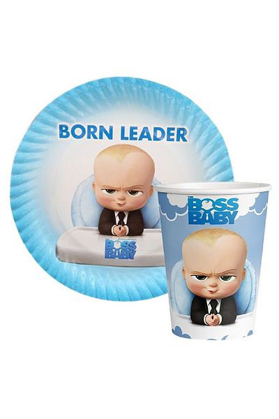 Bkmc Boss Baby Plate Cup Set 8 PERSON