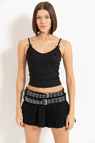 Kikiriki Pleated Pocket Mini Denim Skirt