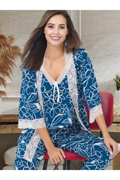 Lumenia Kadın 3lü Dantelli Pijama Takımı