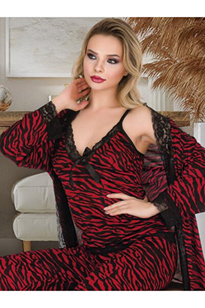 Lumenia KADIN PİJAMA TAKIMI SABAHLIK, DANTELLİ 3'LÜ PİJAMA TAKIMI, ALT ÜST SABAHLIK PİJAMA TAKIMI