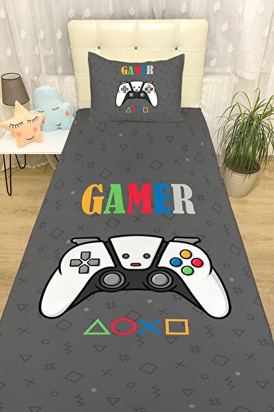 EVPANYA Gamer Oyuncu 12 Desenli Yatak Örtüsü ve Yastık Kılıfı