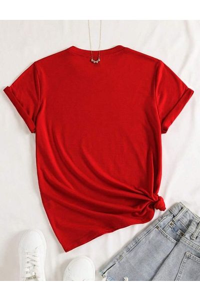MAGORS STYLE-X LOVE PRINTED OVERSIZE SIZE RED COLOR TSHIRT