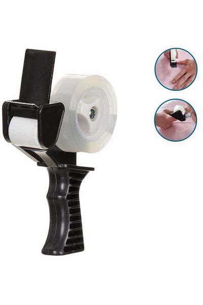 QUEEN AKSESUAR Imported luxury black tape cutting machine cutter tape holder small transparent tape with holding handle