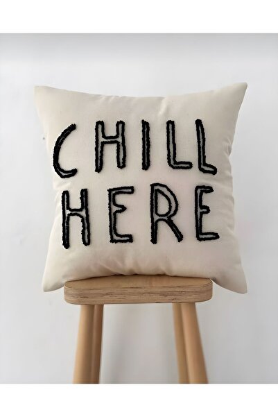 SAYMİNE CHILL HERE رمي وسادة مطرزة هدية مزخرفة مصنوعة يدويًا