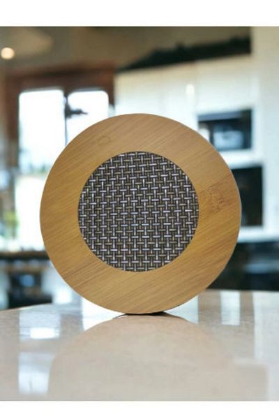 WAPPA 1 PCS Wooden Trivet with Heat Pad Non-Slip Base Pot Pan Teapot Coaster 17 CM