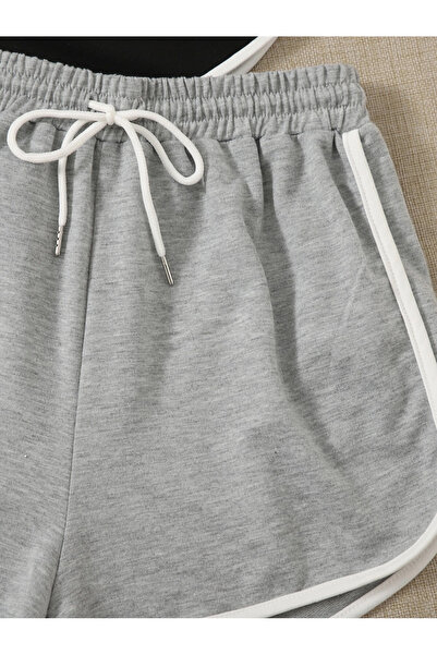 viperkombin 2'li Şerit Detaylı Yırtmaçlı Şort