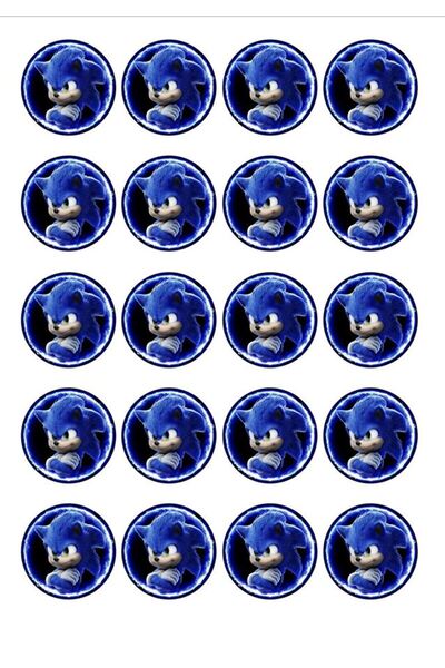 hediyehobihersey Sonic Kurabiye Baskısı Şekerli Kağıda Baskı, Resimli Kurabiy...