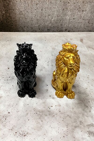 Paradise Work 2'li Şık Dekoratif Aslan Gold Siyah Renk Dekor Obje Dekorasyon ...