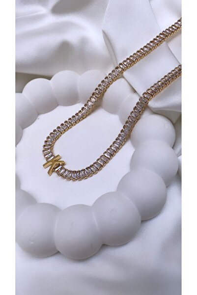 Accessories Su Yolu Çelik Harfli Gold Renk Kolye K Harfi