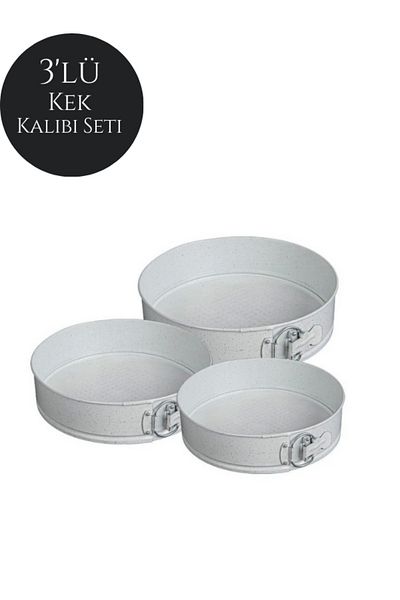 Buhara Round 3 Piece Clamped 3 Size Pastry Pie Cake Mold Set