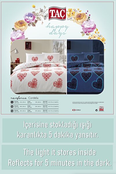 Taç Cordelia Valentine's Day Double Duvet Cover Set - Valentine's Day Gifts