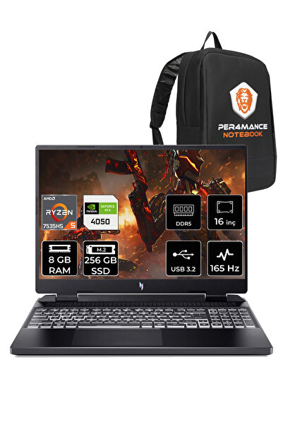 ACER Nitro 16 R5 7535HS 8GB 256GB SSD RTX4050/6GB 165HZ 16'' WUXGA FDOS NH.QK...