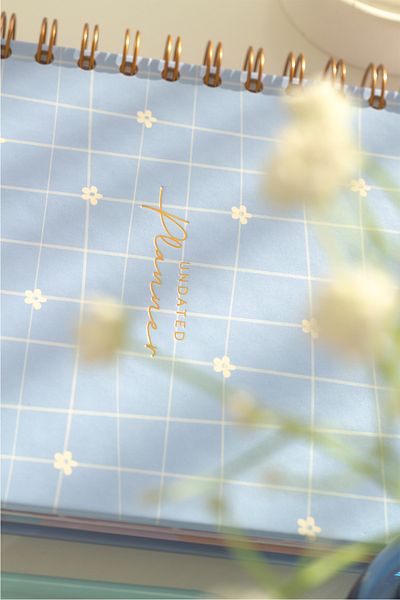 Matt Notebook Agenda A5 Spiral Planificator nelimitat cu pagini motivaționale Blue Daisy