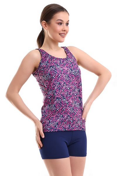 aykum Costum de baie Tankini cu pantaloni scurți flexibili din Lycra și căptușeală