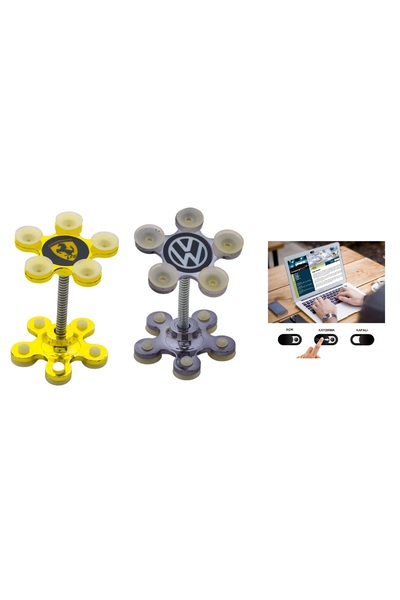 Genel Markalar 2 Adet Çift Taraflı Vantuz Papatya Telefon Tutucu,Kriko Notebo...