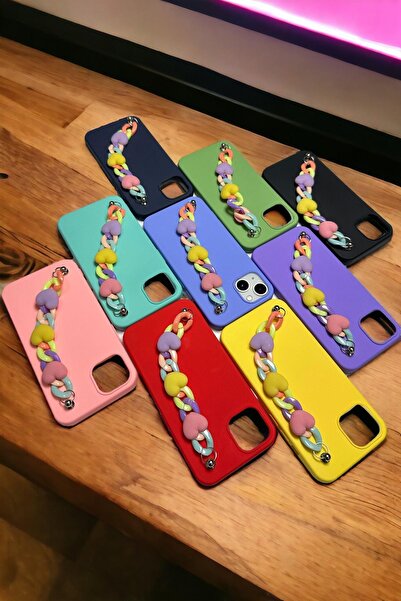 mooodcase iPhone 11 Uyumlu Kalpli Zincir Detaylı Premium Silikonlu Telefon Kılıfı