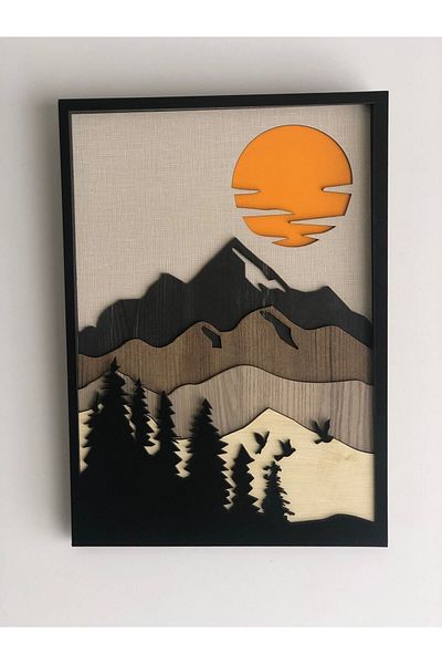 KLES Pictură decorativă în 7 straturi Pictură 3d din lemn 40x30