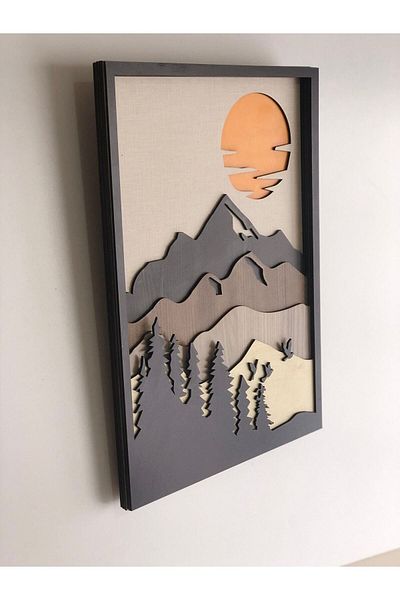 KLES Pictură decorativă în 7 straturi Pictură 3d din lemn 40x30