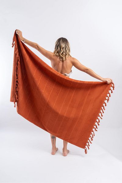 CottonTherapy 100x170cm Prosop mare de duș de plajă cu franjuri 100% bumbac