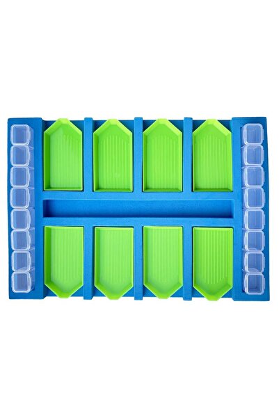 Movas Sanat 8 Bölmeli Organizer - Mavi | Mozaik Tablo Aksesuarı | E2020ak3