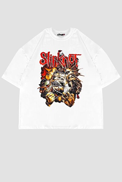 Bak Moda Slipknot Zombie Štampano Bela Oversize kroj Unisex majica